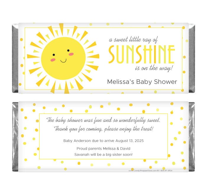 A Sweet Little Ray of Sunshine is on the Way Baby Shower Candy Bar Wrappers - BS247 A Sweet Little Ray of Sunshine is on the Way Baby Shower Candy Bar Wrappers Baby & Toddler BS247