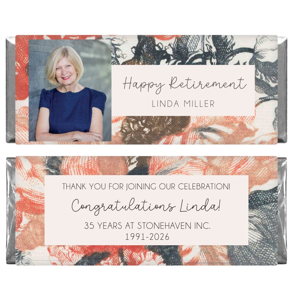 Abstract Floral Photo Retirement Candy Bar Wrapper - RET214photo Abstract Floral Photo Retirement Candy Bar Wrapper RET214