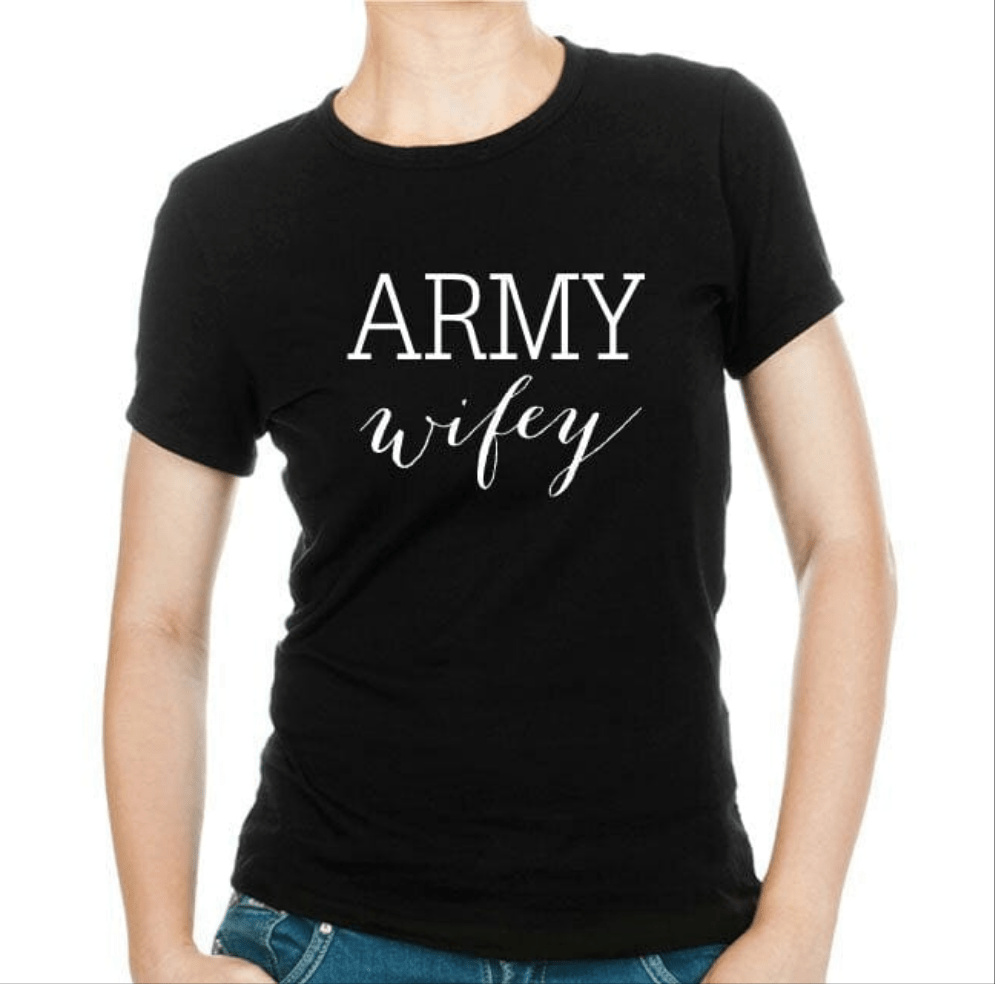 Army Wifey T-shirt Army Wifey T-shirt Shirts & Tops Candy Wrapper Store