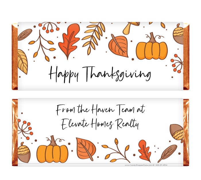 Autumn Fall Leaves Thanksgiving Candy Wrappers - THANKS215 Autumn Fall Leaves Thanksgiving Candy Wrappers THANKS215