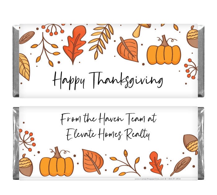 Autumn Fall Leaves Thanksgiving Candy Wrappers - THANKS215 Autumn Fall Leaves Thanksgiving Candy Wrappers THANKS215