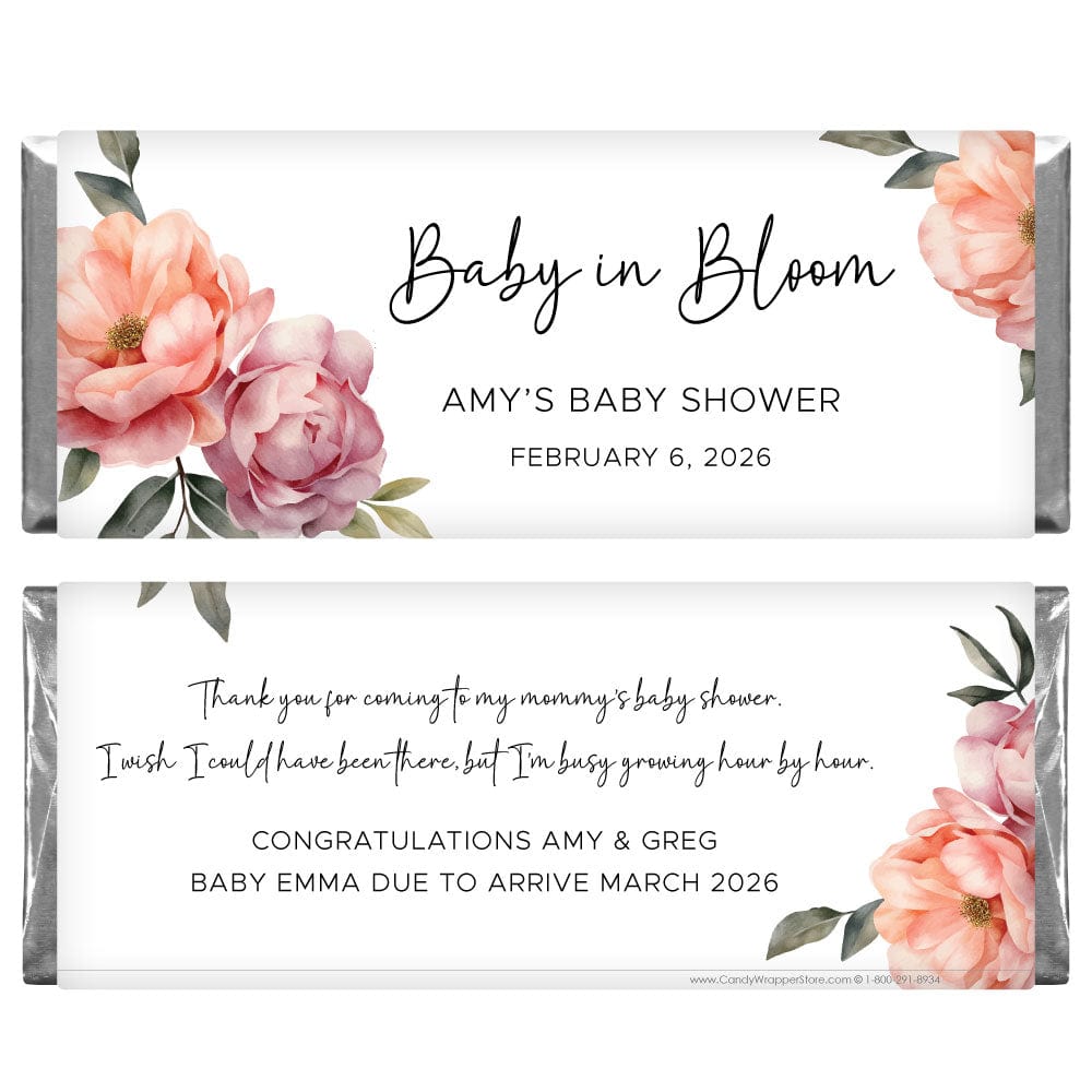 Baby in Bloom Baby Shower Candy Bar Wrappers - BS309 Baby in Bloom Baby Shower Candy Bar Wrappers Baby & Toddler BS309