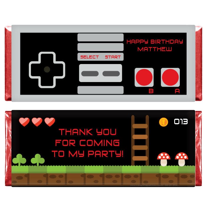 BAR222 - Video Game Controller Birthday Candy Bar Wrapper Video Game Controller Birthday Candy Bar Wrapper Party Favors BAR222