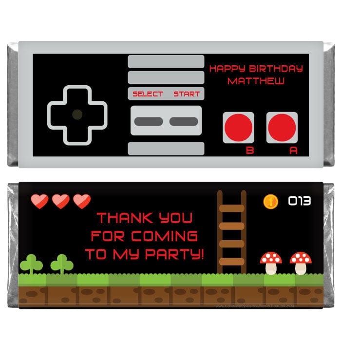 BAR222 - Video Game Controller Birthday Candy Bar Wrapper Video Game Controller Birthday Candy Bar Wrapper Party Favors BAR222