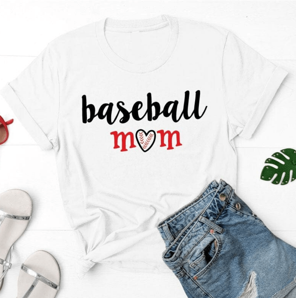 Baseball Mom with Heart Baseball Super Soft Cotton Comfy T-Shirt Baseball Mom with Heart Baseball Super Soft Cotton Comfy T-Shirt Candy Wrapper Store
