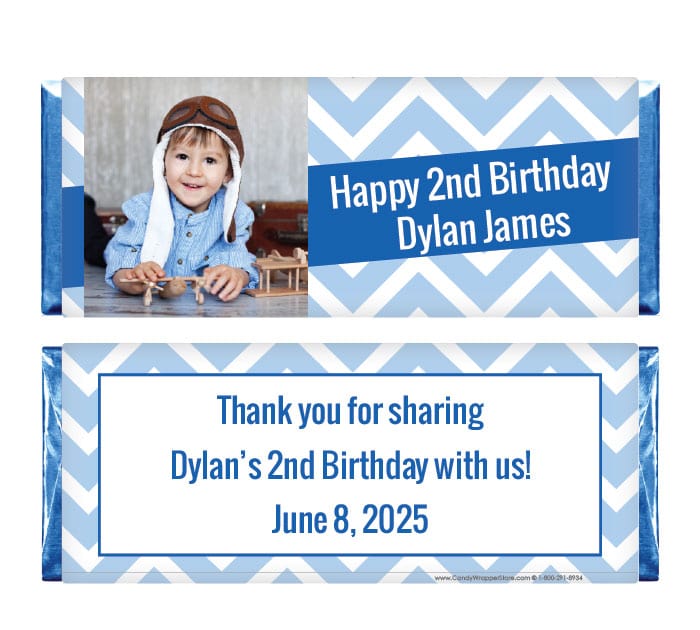 BD235Bphoto - Simply Chevron Birthday Photo Candy Bar Wrappers Simply Chevron Birthday Photo Candy Bar Wrappers Candy Wrappers BD235