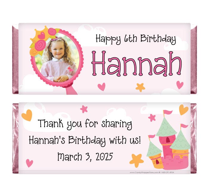BD254photo - Princess Birthday Photo Candy Bar Wrappers Princess Birthday Photo Candy Bar Wrappers Candy Wrappers BD254