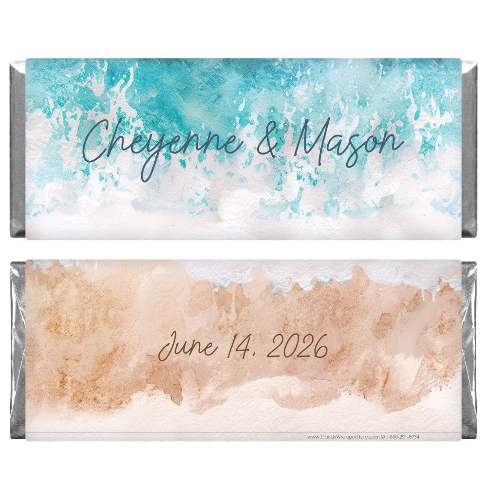 Beach Wedding Candy Bar Wrappers - WA492 Beach Wedding Candy Bar Wrappers - WA492 Regular Size Wrapper WA492