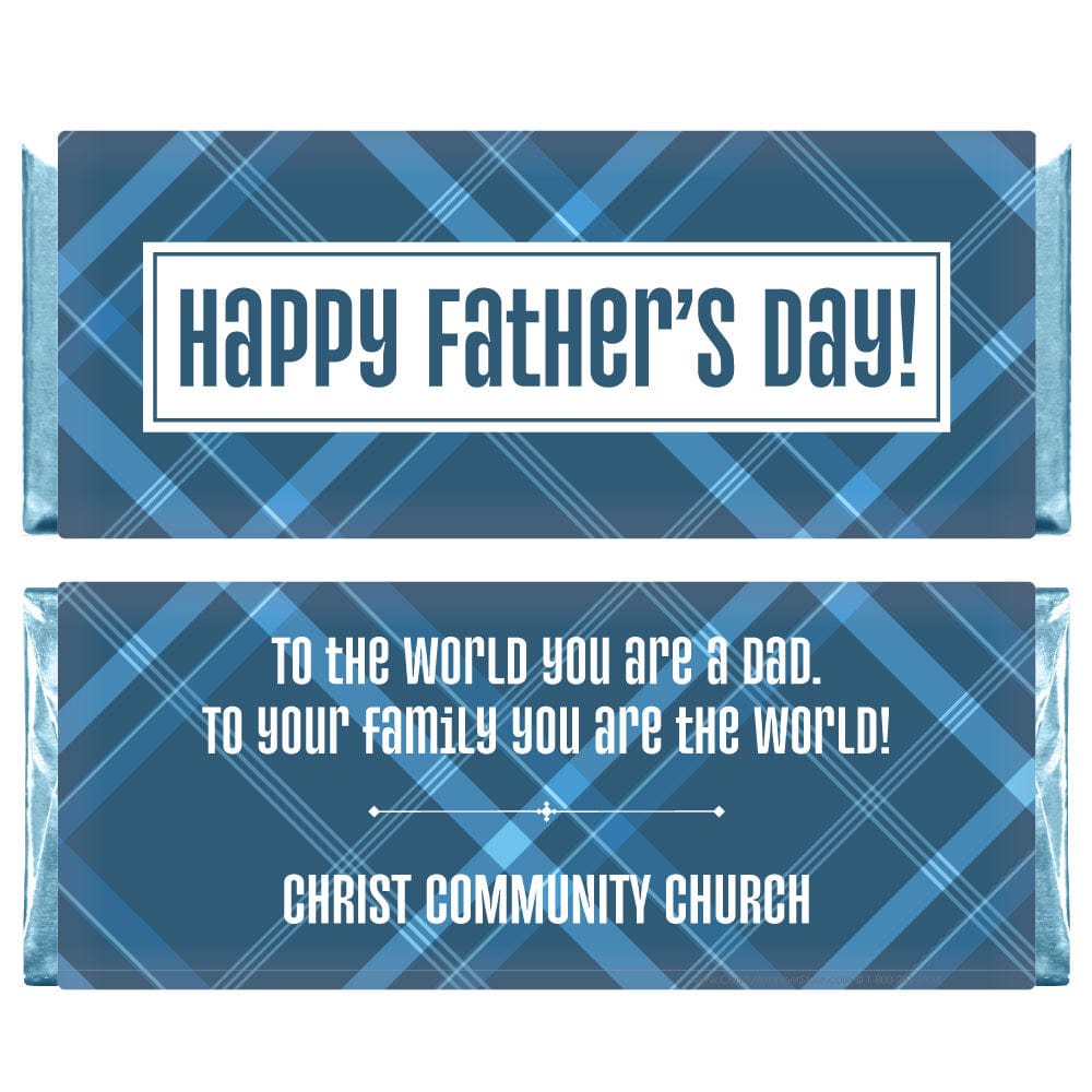 Blue Plaid Happy Fathers Day Candy Bar Wrapper Blue Plaid Happy Fathers Day Candy Bar Wrapper Party Favors FD223