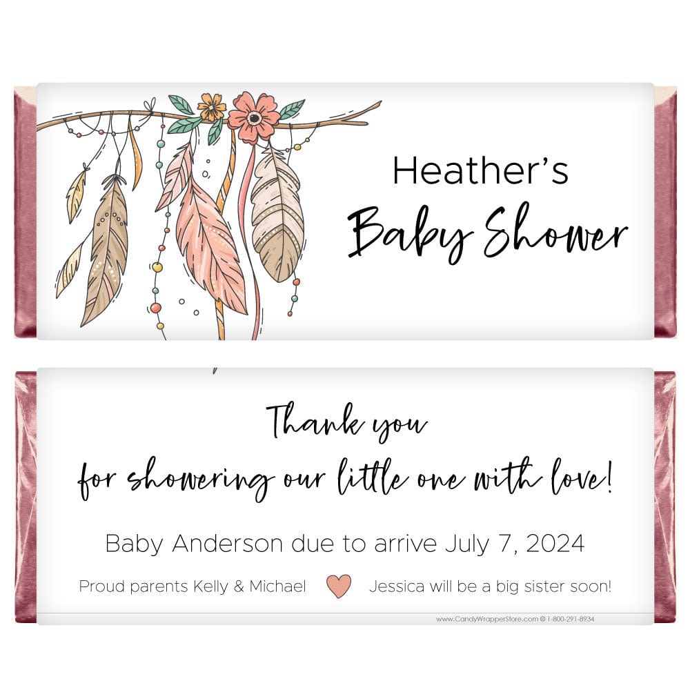Boho Branch Baby Shower Candy Bar Wrappers - BS522 Boho Branch Baby Shower Candy Bar Wrappers Baby & Toddler BS522