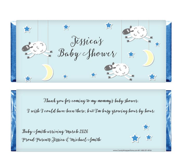 BS200b - Sheep, Moon and Stars Baby Shower Candy Bar Wrappers Sheep, Moon and Stars Baby Shower Candy Bar Wrappers Baby & Toddler BS200