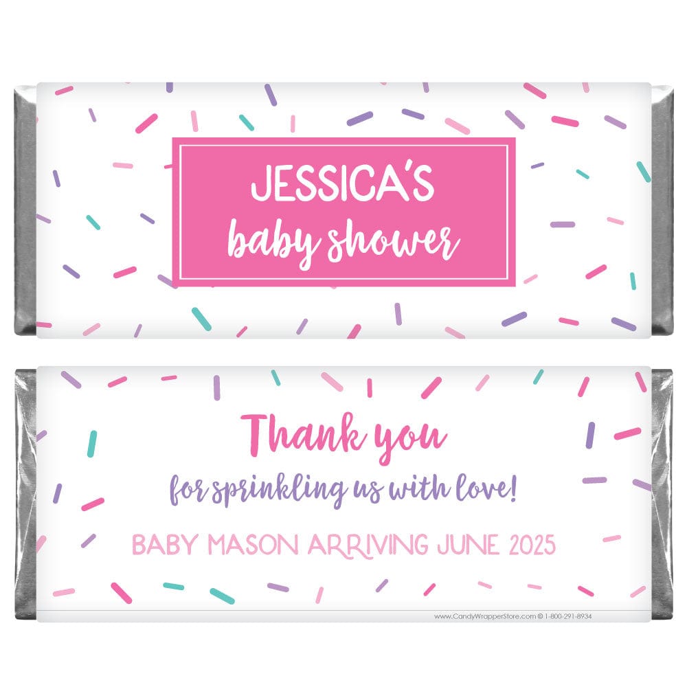 BS439pink - Baby Sprinkle Some Love Candy Bar Wrappers Baby Sprinkle Some Love Candy Bar Wrappers Baby & Toddler BS439