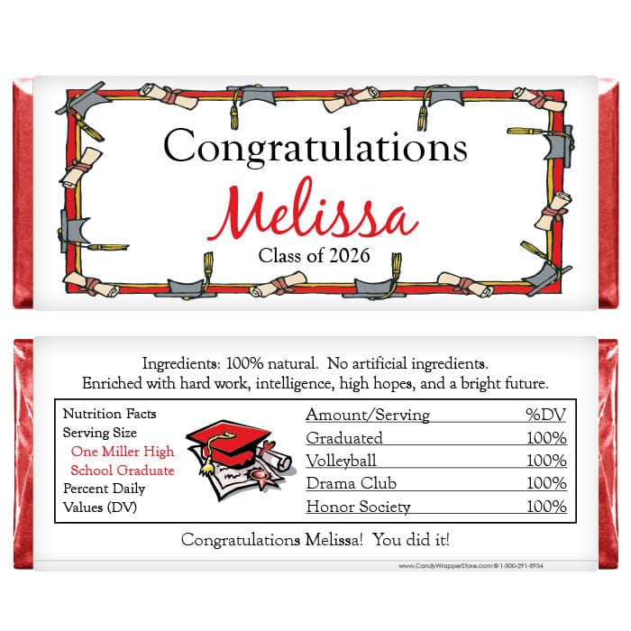 Cap and Diploma Graduation Frame Candy Wrappers Cap and Diploma Graduation Frame Candy Wrappers Candy Wrappers GRAD204