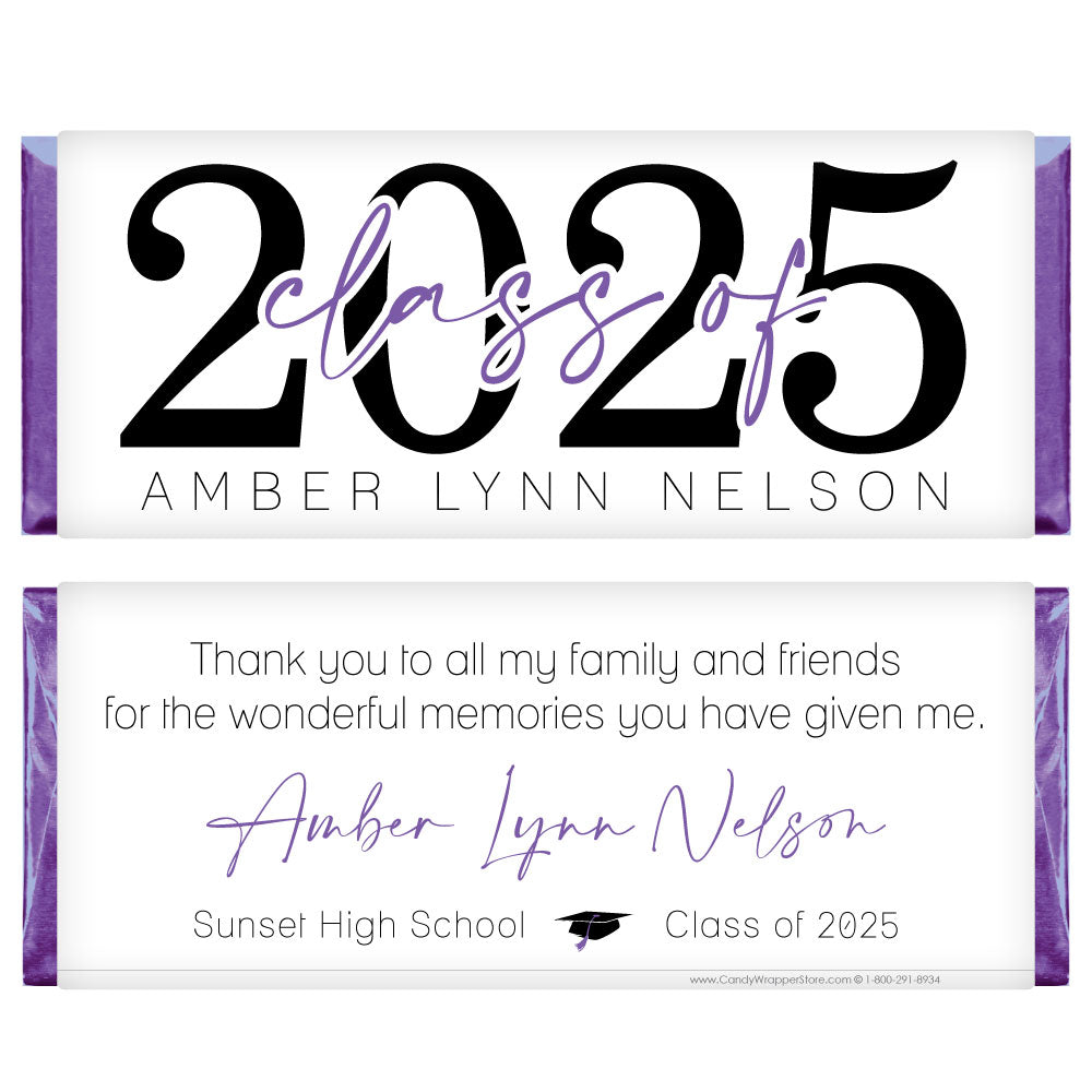 Class of 2024 Script Graduation Candy Bar Wrappers - Grad 440 Class of 2024 Script Graduation Candy Bar Wrappers Candy Wrappers Grad440