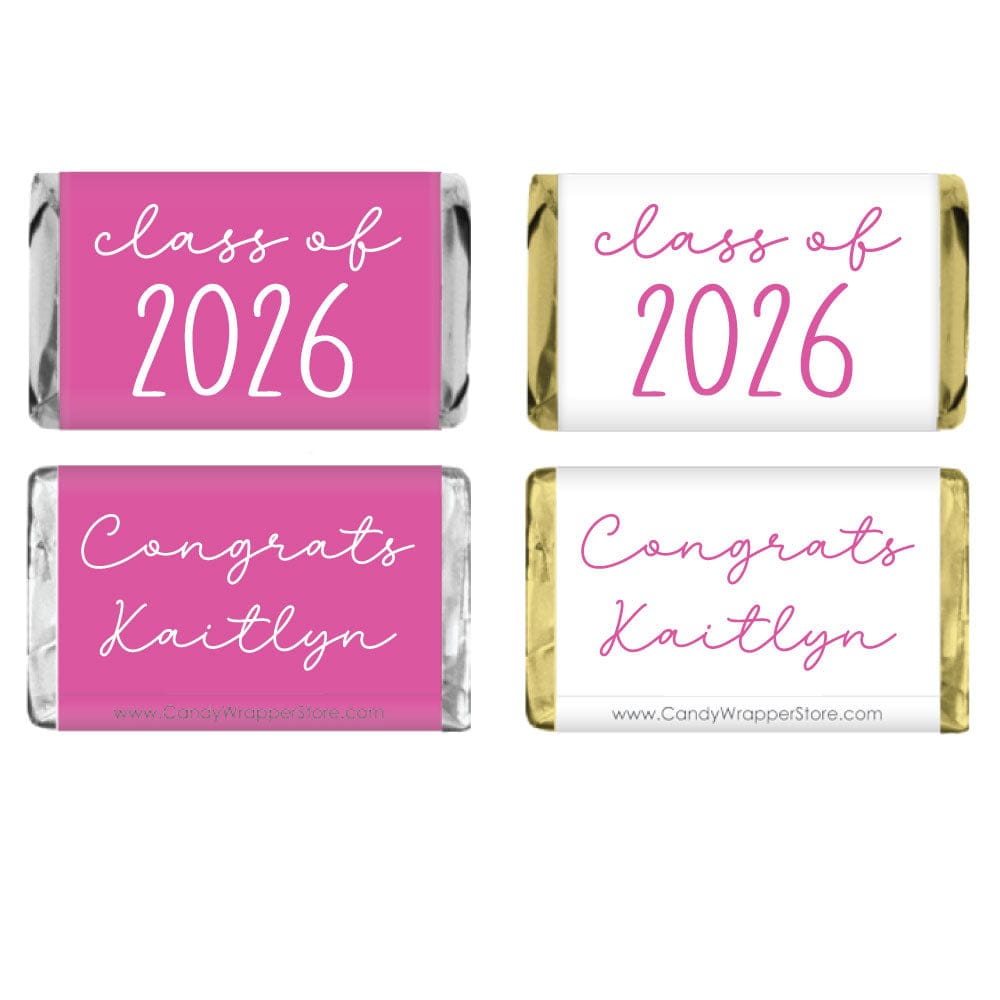 Class of 2026 Trendy Script Graduation Miniature Candy Bar Wrappers Class of 2026 Trendy Script Graduation Miniature Candy Bar Wrappers Party Favors grad