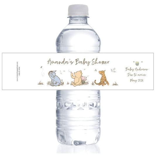 Classic Winnie the Pooh Baby Shower Water Bottle Labels Stickers BS305