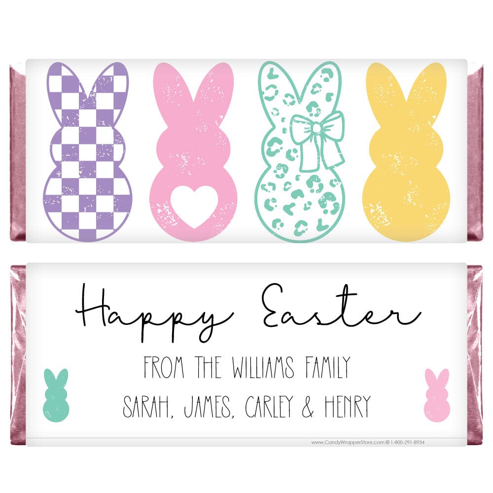 Cutout Easter Bunnies Candy Bar Wrappers Cutout Easter Bunnies Candy Bar Wrappers Seasonal & Holiday Decorations EASTER200