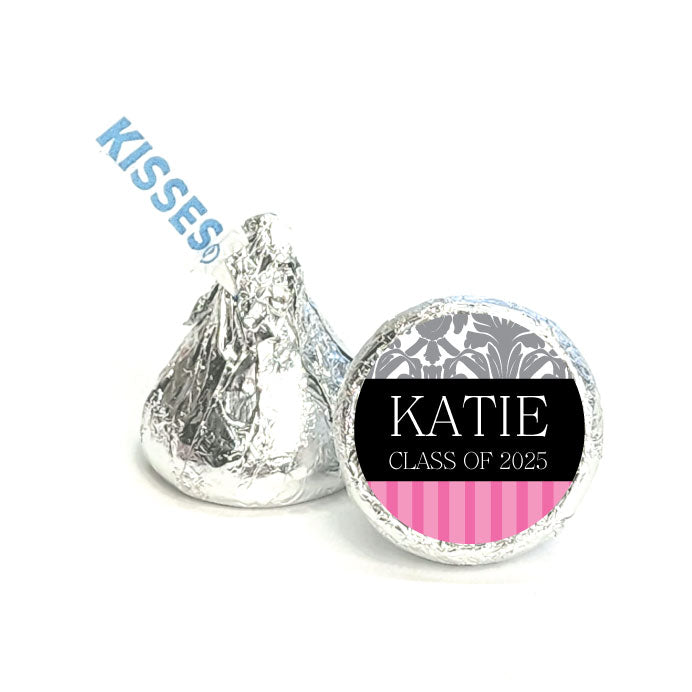 Damask and Stripes Graduation Class of 2024 Sticker - SGRAD221 Damask and Stripes Graduation Sticker Party Favors GRAD221