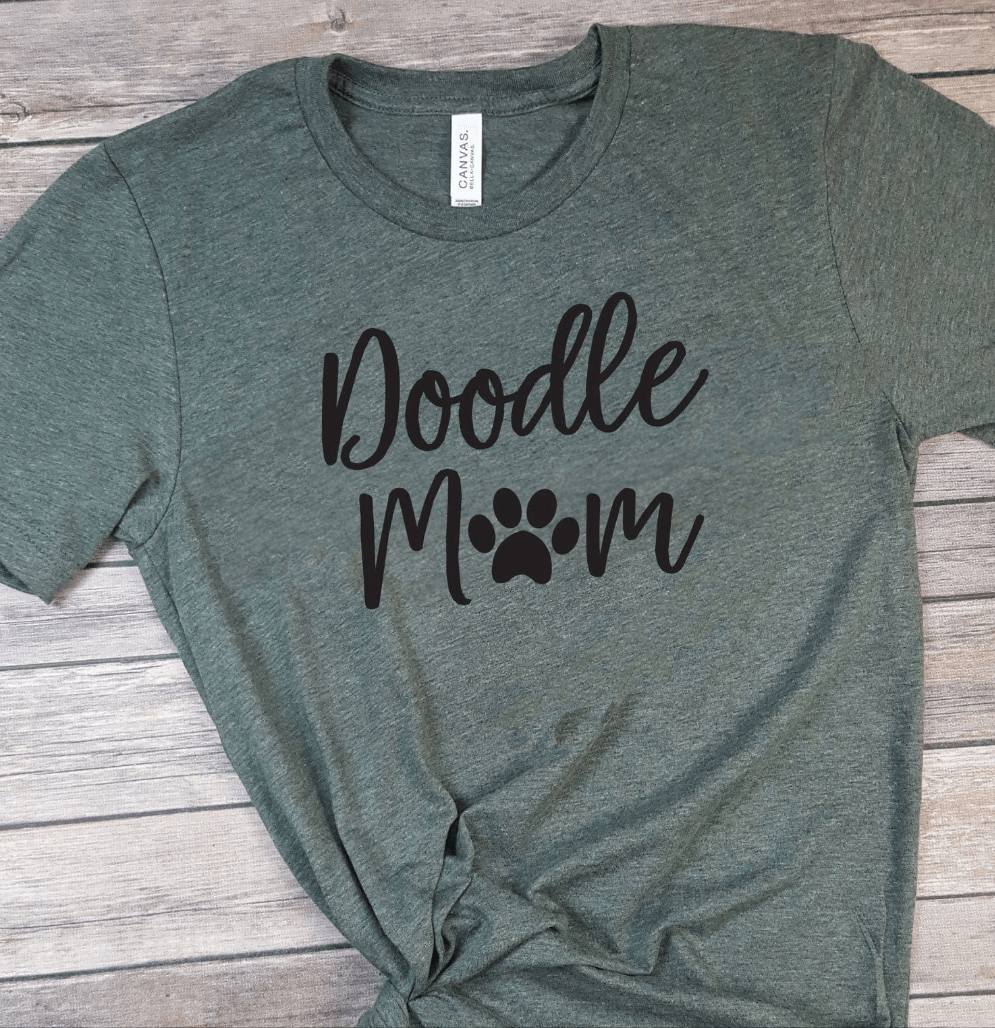 Doodle Mom with Paw Print Super Soft Dark Grey Cotton Comfy T-Shirt Doodle Mom with Paw Print Super Soft Dark Grey Cotton Comfy T-Shirt Candy Wrapper Store