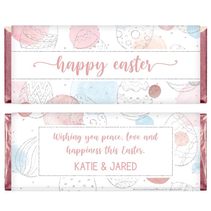 EASTER214 - Sketched Eggs and Watercolor Dots Easter Candy Bar Wrappers Sketched Eggs and Watercolor Dots Easter Candy Bar Wrappers Seasonal & Holiday Decorations EASTER214