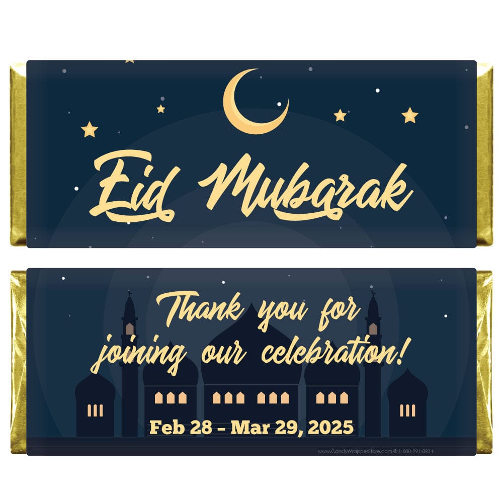 Eid Mubarak Crescent Moon Regular Size Wrappers Eid Mubarak Crescent Moon Regular Size Wrappers Candy Wrapper Store
