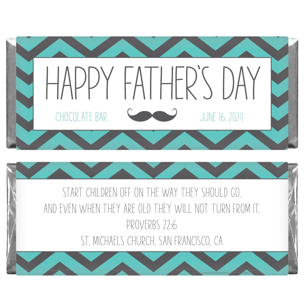 Father's Day Chevron Zig Zag with Mustache Candy Bar Wrapper Father's Day Chevron Zig Zag Candy Bar Wrapper Party Favors FD216