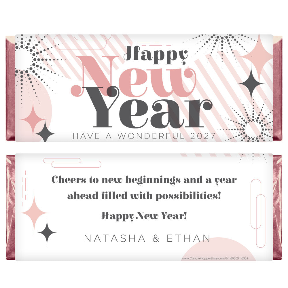 Glitter 2027 New Years Candy Bar Wrapper - NY201 Glitter New Years Candy Bar Wrapper