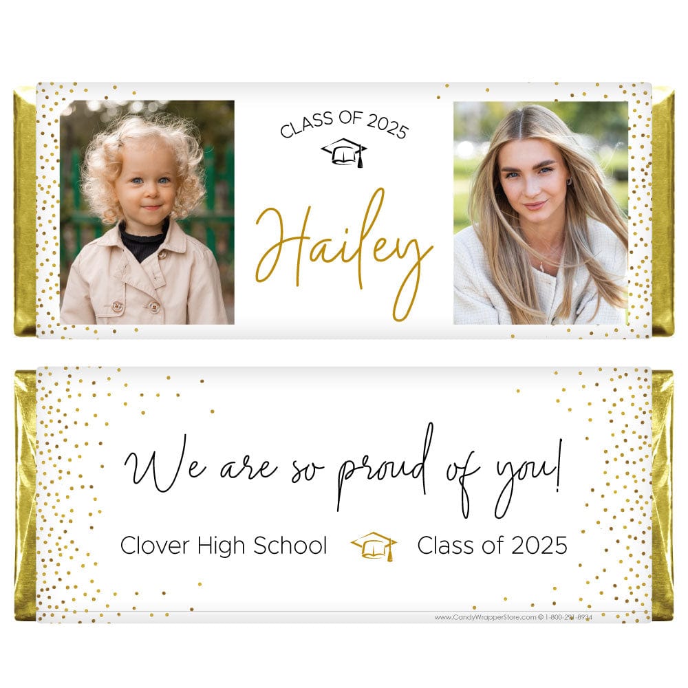 Gold Confetti Pop Graduation Candy Bar Wrapper Gold Confetti Pop Graduation Candy Bar Wrapper Candy Wrappers GRAD405