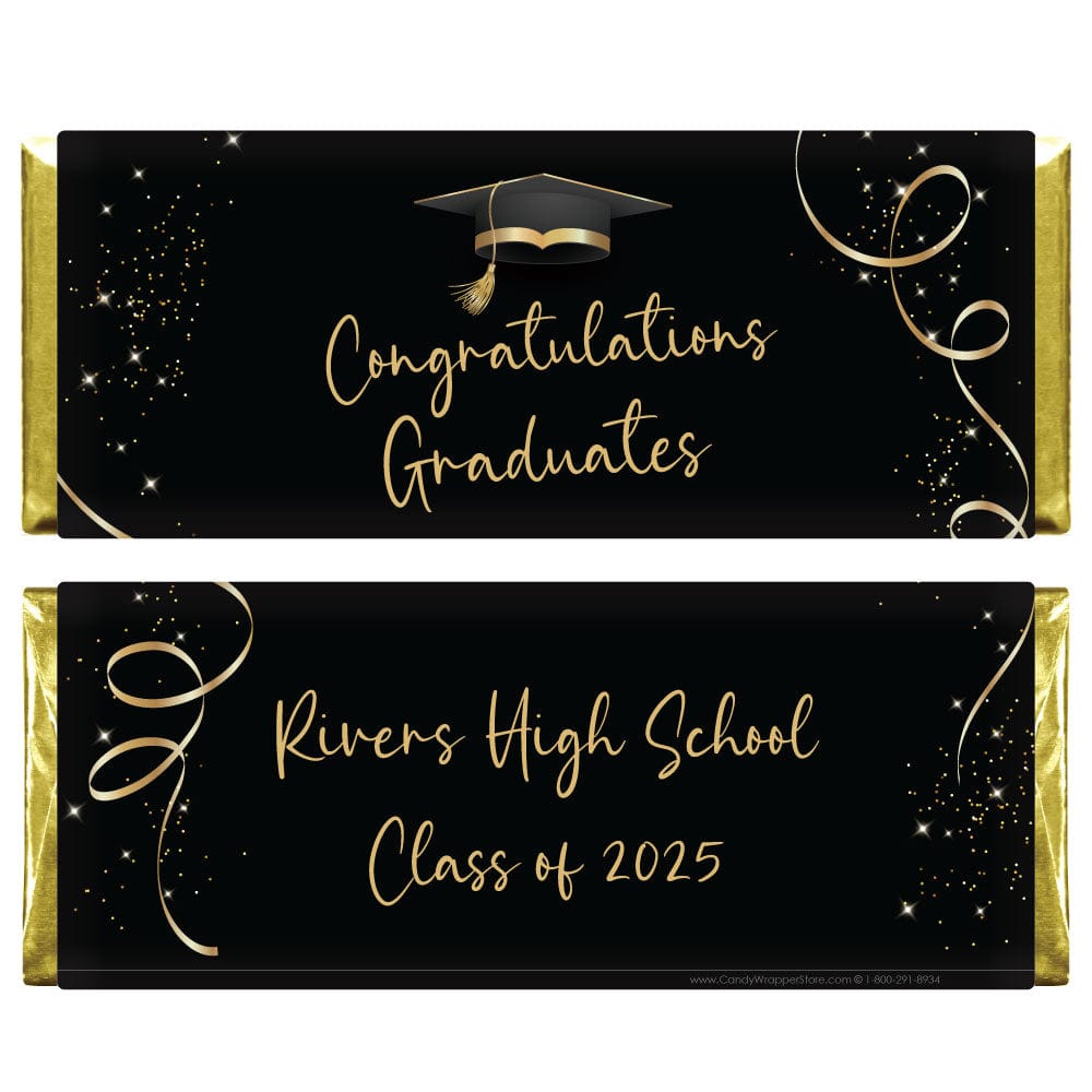 Gold Glitter Graduation Candy Bar Wrappers - GRAD263 Gold Glitter Graduation Candy Bar Wrappers - GRAD263 Candy Wrappers GRAD263