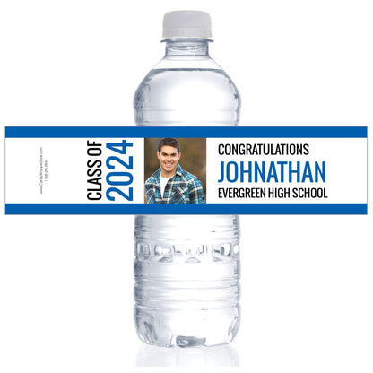 Graduation Class of 2024 Photo Water Bottle Labels - WBGRAD101 Graduation Class of 2024 Photo Water Bottle Labels Party Favors GRAD201