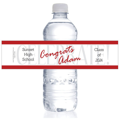 Graduation Class of 2024 Water Bottle Labels - WBGRAD100 Graduation Class of 2024 Personalized Water Bottle Labels Party Favors GRAD200