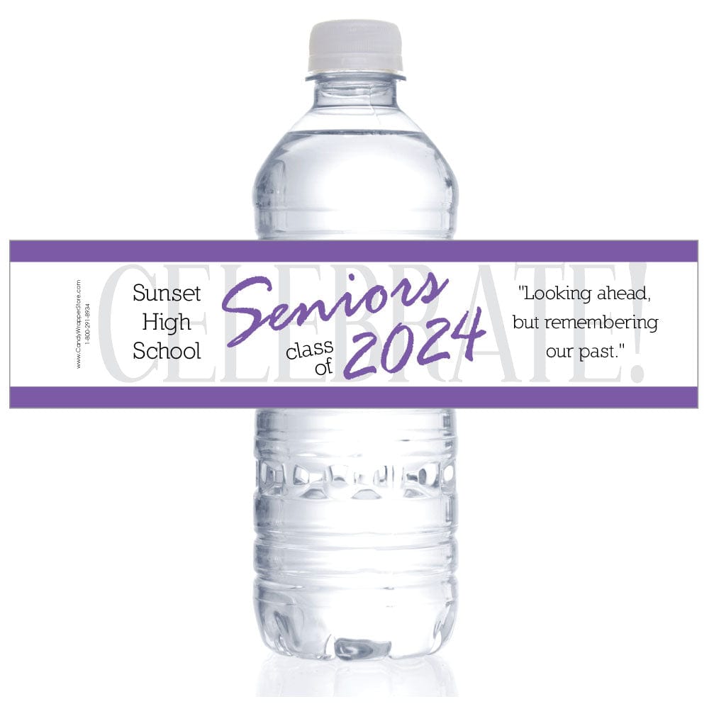 Graduation Class of 2024 Water Bottle Labels - WBGRAD100 Graduation Class of 2024 Personalized Water Bottle Labels Party Favors GRAD200