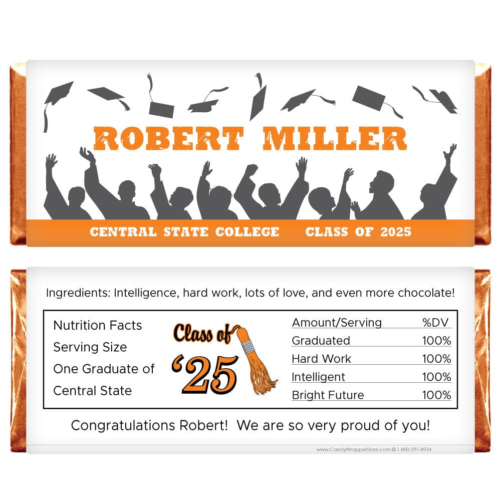 Graduation Mortarboard Toss Candy Wrapper - GRAD212 Graduation Mortarboard Toss Candy Wrapper Candy Wrappers GRAD212