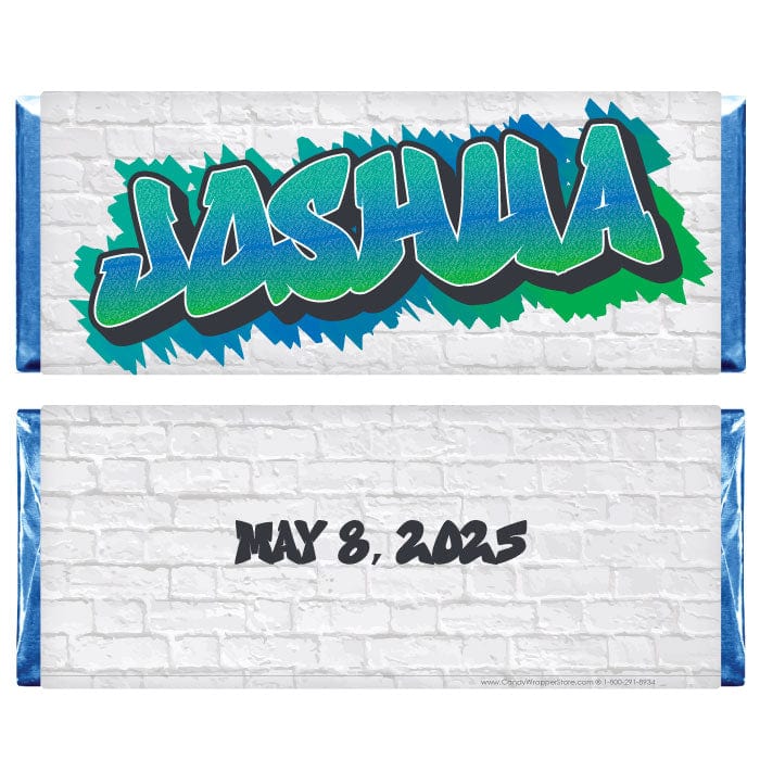 Graffiti Bar Mitzvah Candy Bar Wrapper - BAR210 Graffiti Bar Mitzvah Personalized Candy Bar Wrapper Candy Wrappers BAR210