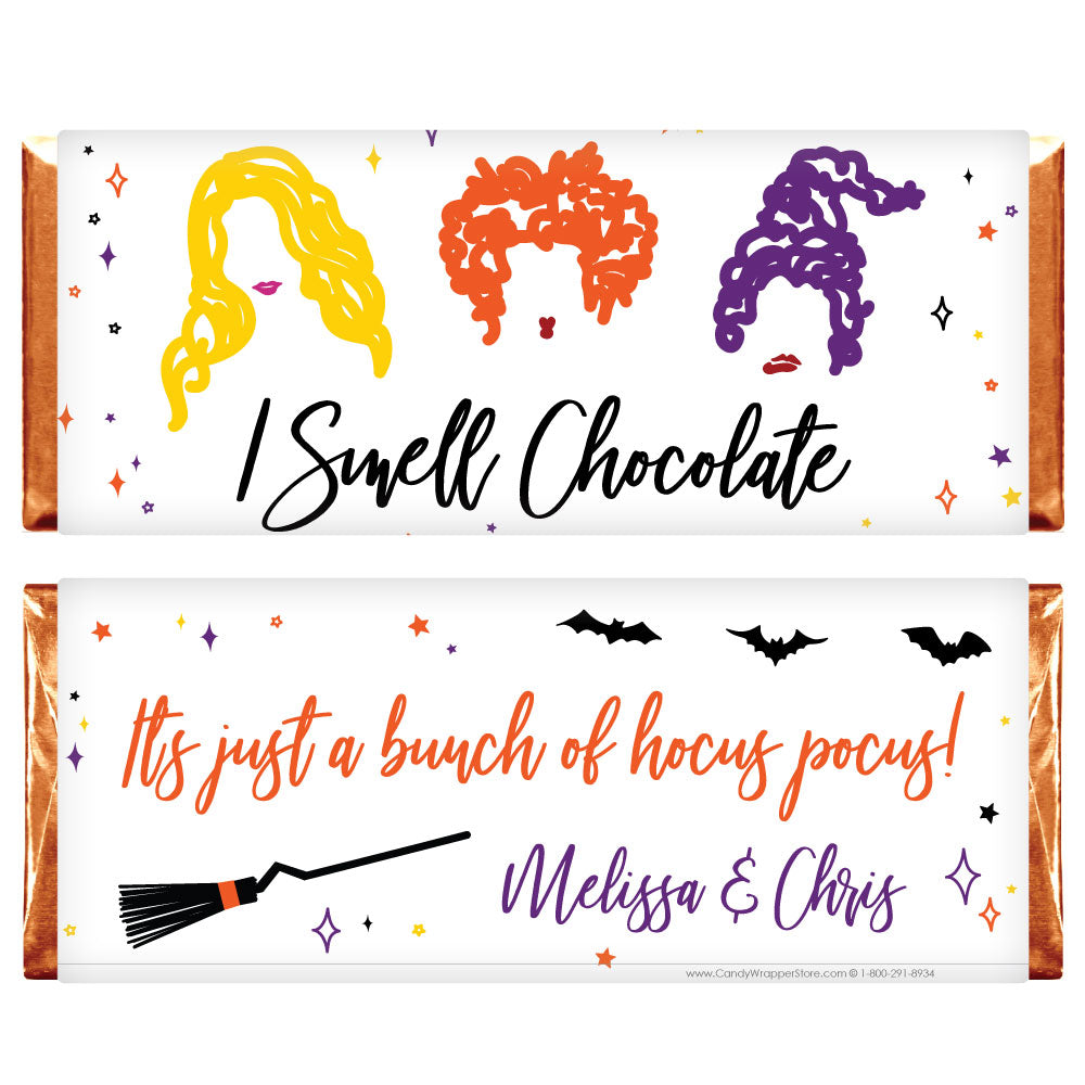 HAL233 - I Smell Chocolate Hocus Pocus Halloween Candy Bar Wrapper I Smell Chocolate Hocus Pocus Halloween Candy Bar Wrapper Party Supplies HAL233