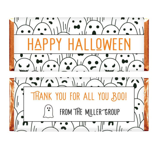 HAL238 - Halloween Ghosts Candy Bar Wrapper Halloween Ghosts Candy Bar Wrapper Party Supplies HAL237