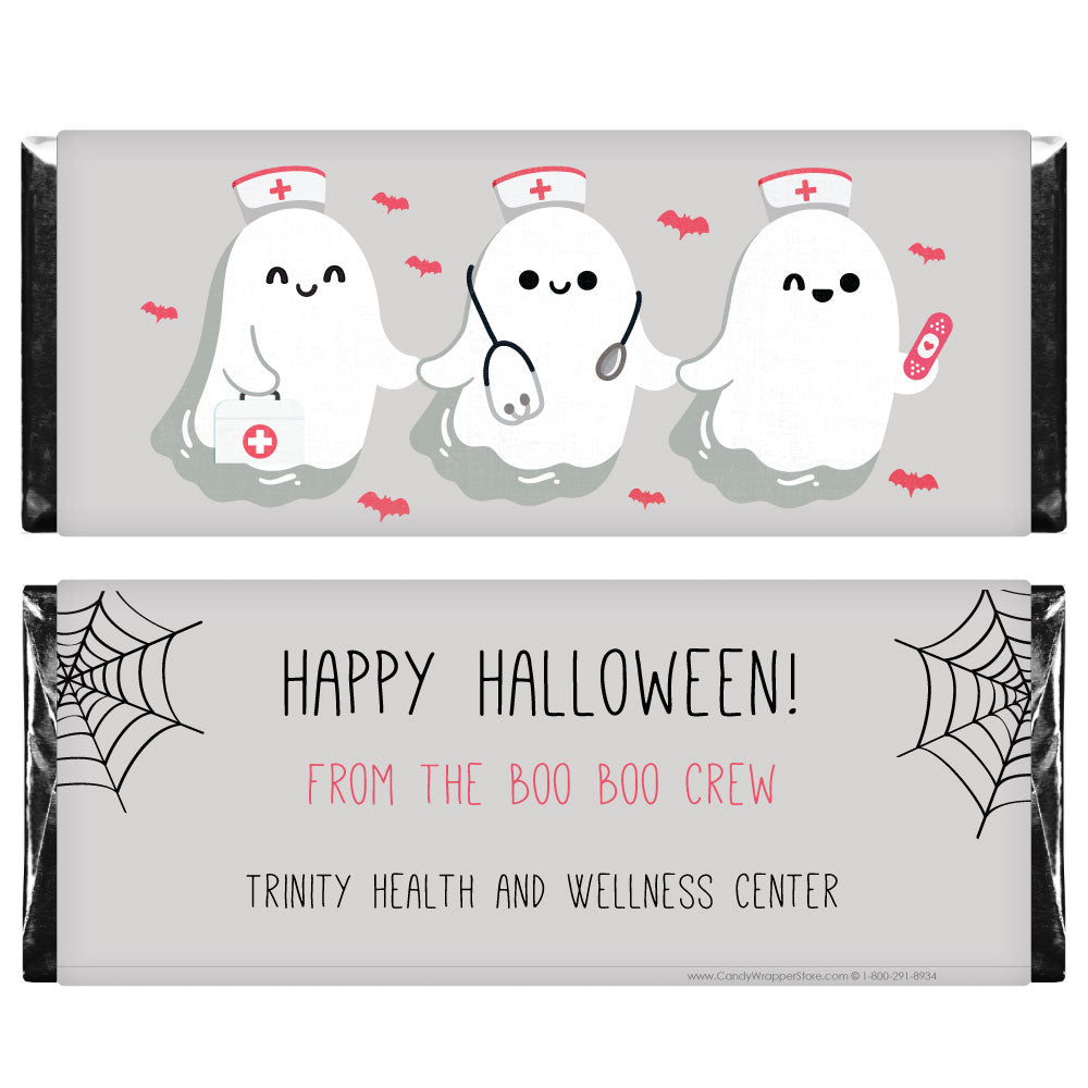 HAL239 - Boo Boo Crew Ghost Nurses Halloween Candy Bar Wrapper Boo Boo Crew Ghost Nurses Halloween Candy Bar Wrapper Party Supplies HAL239