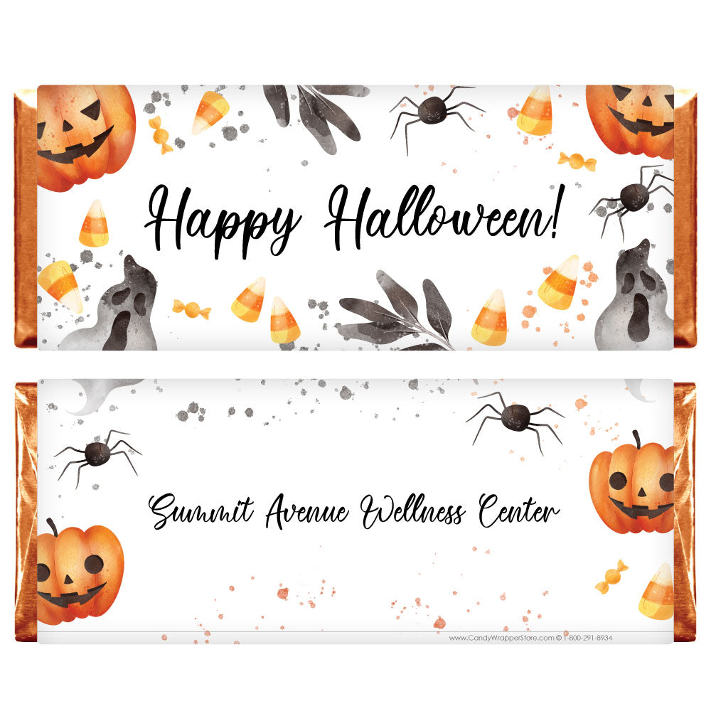 HAL240 - Watercolor Halloween Candy Bar Wrapper Watercolor Halloween Candy Bar Wrapper Party Supplies HAL240