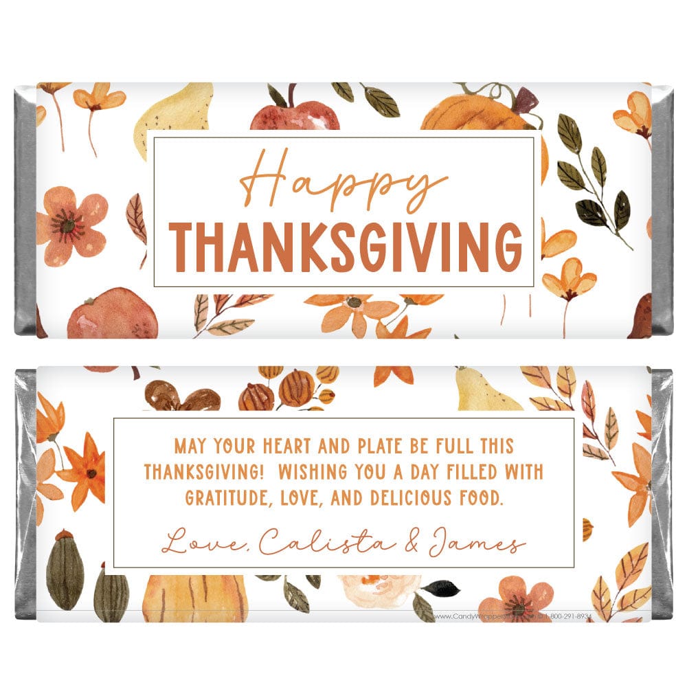 Happy Thanksgiving Fall Leaves Candy Wrappers - THANKS217 THANKS217
