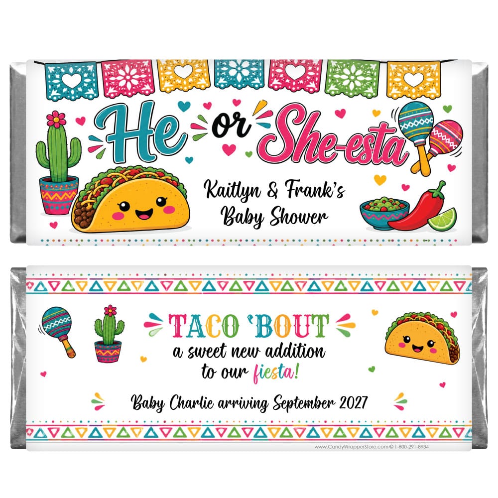 He or She-esta Baby Shower Candy Bar Wrappers He or She-esta Baby Shower Candy Bar Wrappers Baby & Toddler BS366