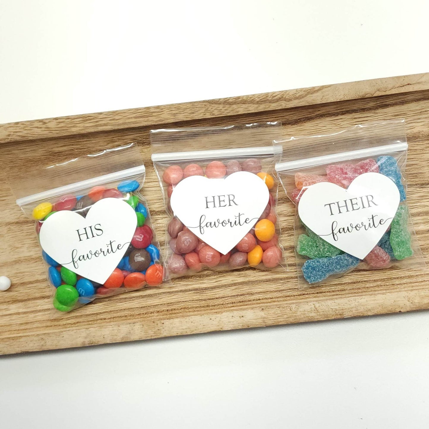 His and Her Favorite Heart Wedding Sticker Candy Wrapper Store