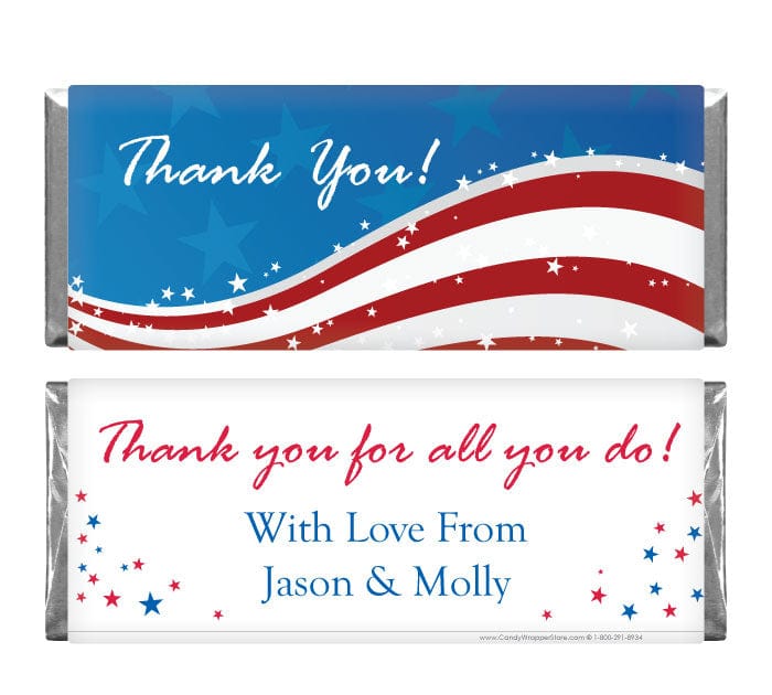IND206 - Flag Thank You Regular Size 1.55 oz Wrapper Flag Thank You Regular Size 1.55 oz Wrapper Candy Wrapper Store