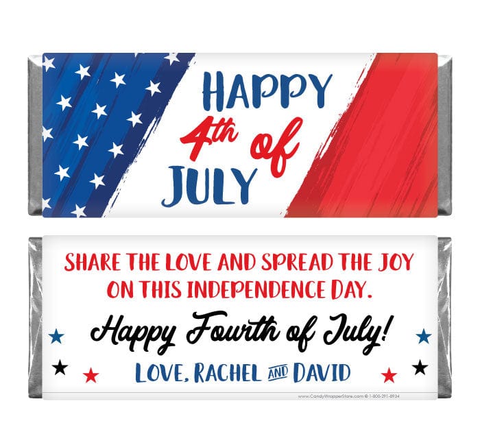 IND207 - 4th of July Stars and Stripes Personalized Candy Wrapper 4th of July Stars and Stripes Personalized Candy Wrapper Candy Wrapper Store