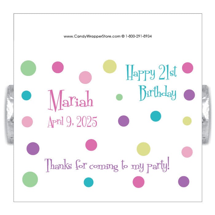 LBD283 - Retro Dots Birthday Lifesavers Wrappers Retro Dots Birthday Lifesavers Wrappers Party Favors BD283