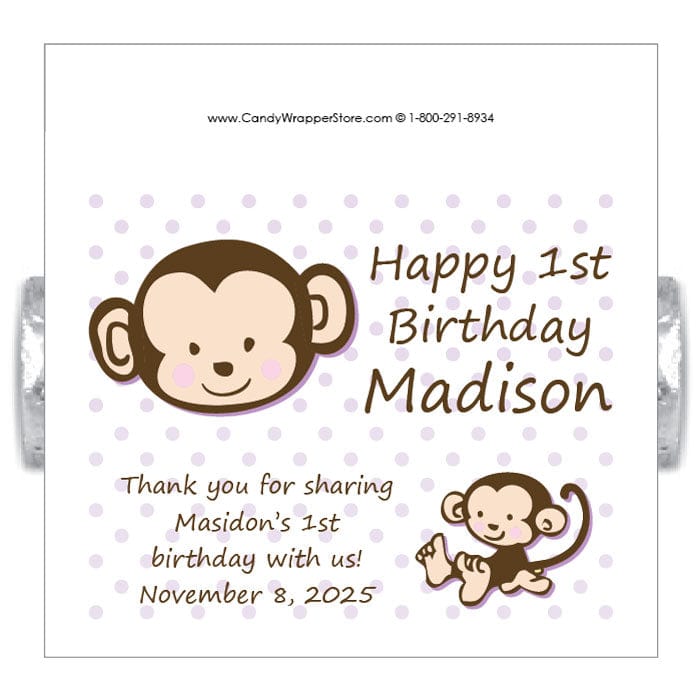 LBD299LAV - Monkey Around Birthday Lifesavers Wrappers Monkey Around Birthday Lifesavers Wrappers Party Favors BD299