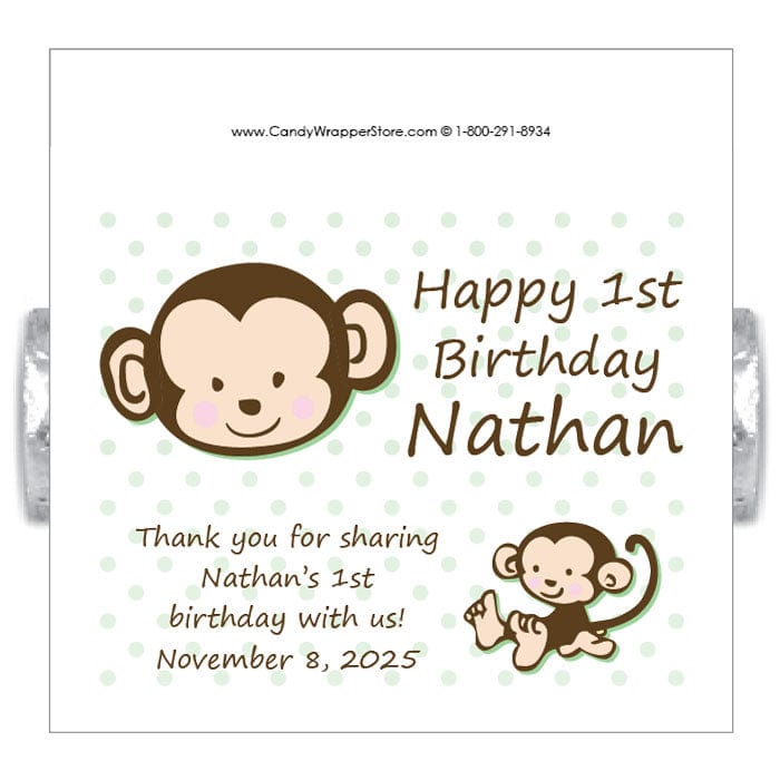 LBD299MINT - Monkey Around Birthday Lifesavers Wrappers Monkey Around Birthday Lifesavers Wrappers Party Favors BD299