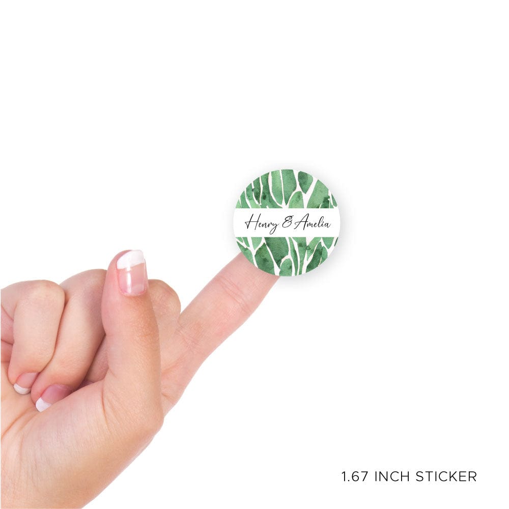 Lush Greenery Wedding Sticker Beautiful Blooms Pink and Purple with Green Leaves Wedding Sticker Stickers WA484