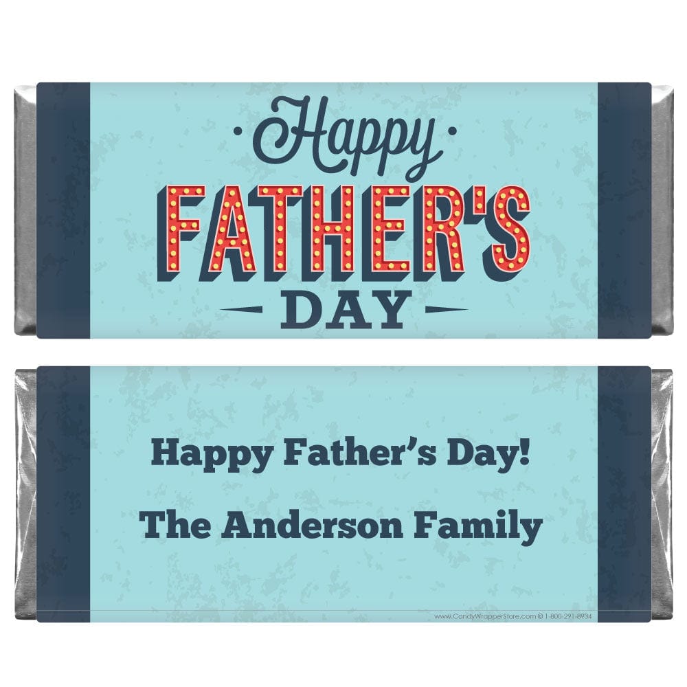 Marquee Happy Father's Day Candy Bar Wrapper Party Favors FD229