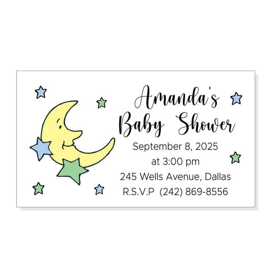 MBSM2 - Moon and Stars Baby Shower Magnet Moon and Stars Baby Shower Magnet Refrigerator Magnets Candy Wrapper Store