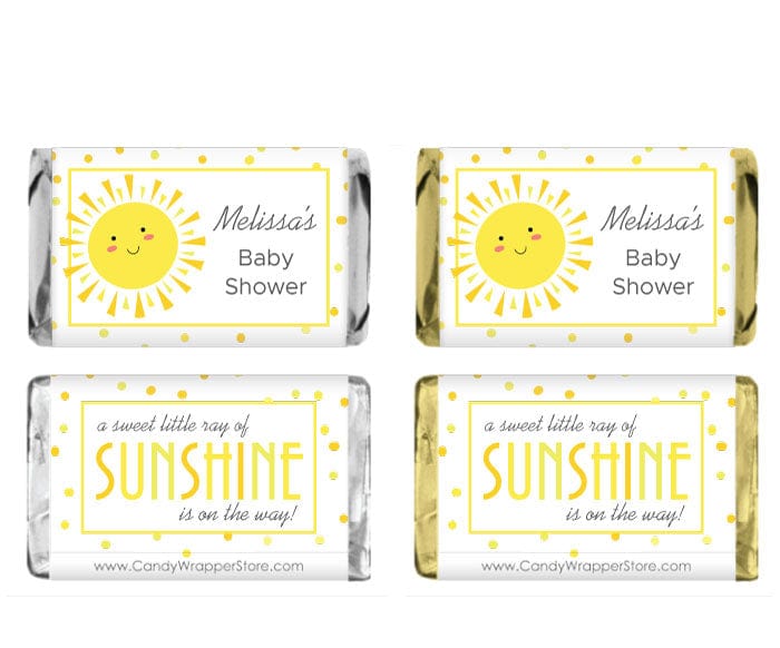 Miniature A Sweet Little Ray of Sunshine is on the Way Baby Shower Candy Bar Wrappers Birth Announcement BS247